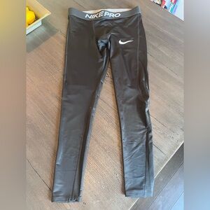 Men’s nike pro Black Leggings with White Logo